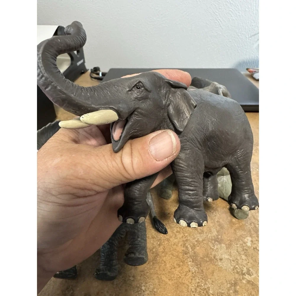Rubber Elephant Toy Lot Of 7